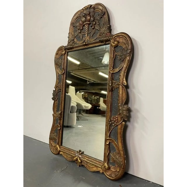 Gustavian (Swedish) Gustavian Italian Wall, Console Mirror, Cornucopia Motif, Parcel Gilt Decorated For Sale - Image 3 of 13