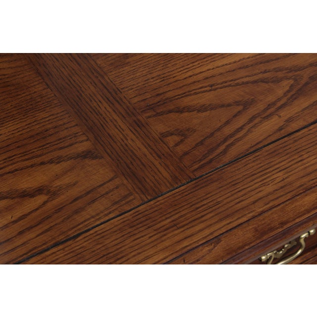 Thomasville Oak Long Dresser W. Trifold Mirror For Sale - Image 10 of 18