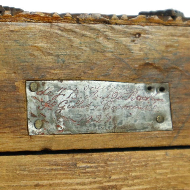 Vintage Wooden Sewing Box, 1928 For Sale - Image 11 of 12
