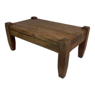 Early 1900s Antique Arts & Crafts Rustic Pine Footstool. For Sale