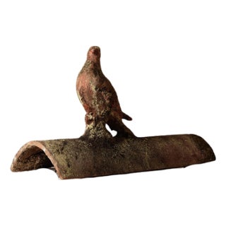 19th Century French Terracotta Roof Tile With Motif (E) For Sale