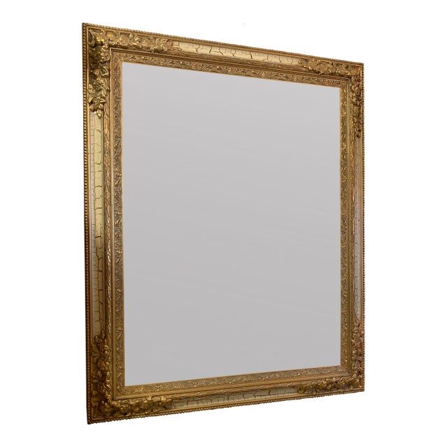 Vintage Hollywood Regency Gold Gilt Full-Length Wall Mirror For Sale