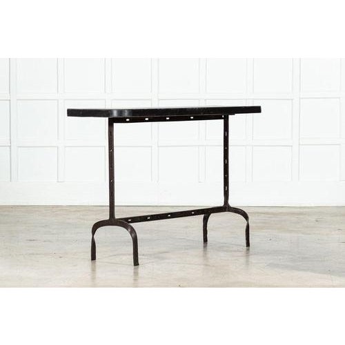 Wood English Wrought Iron Pine Console Table, 1900s For Sale - Image 7 of 18