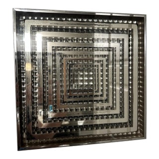 Disco Infinity Mirror 1970's Vintage Wall Décor Postmodern Op Art For Sale