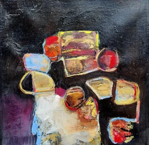 "Untitled 12/13/22" Contemporary Original Abstract Oil Painting by Lynn Christian