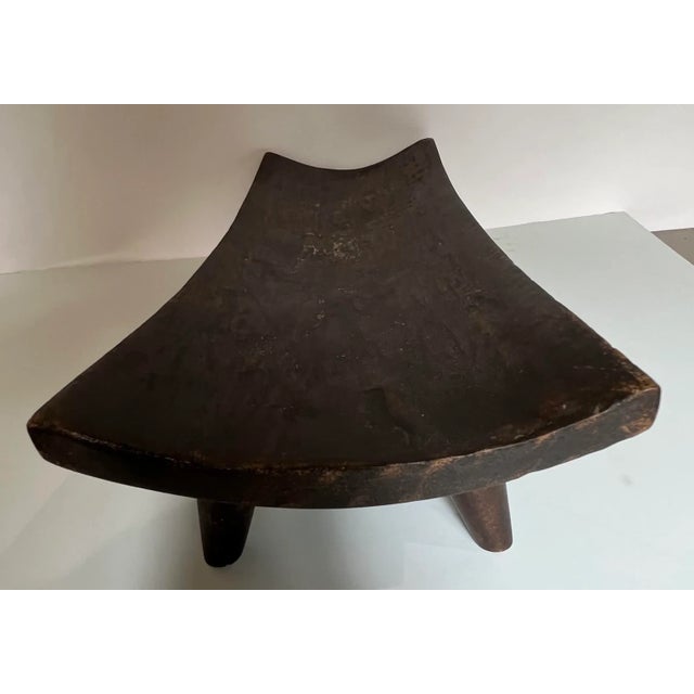 Coffee Vintage African Hand Carved Wood Dish on Four Peg Feet For Sale - Image 8 of 10