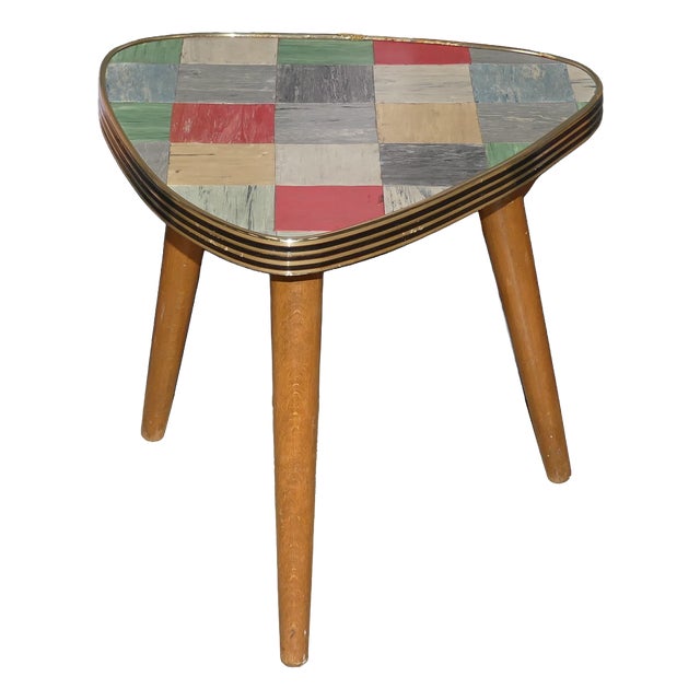 Vintage Flower Stand in Linoleum, 1950s For Sale