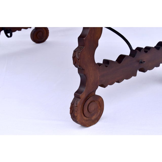 Spanish Colonial Dining Table, Hand-Carved Oak & Iron, Early 20th C. For Sale - Image 13 of 18
