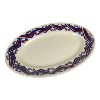Antique Oval Babylone Platter from Badonviller, 1900s For Sale