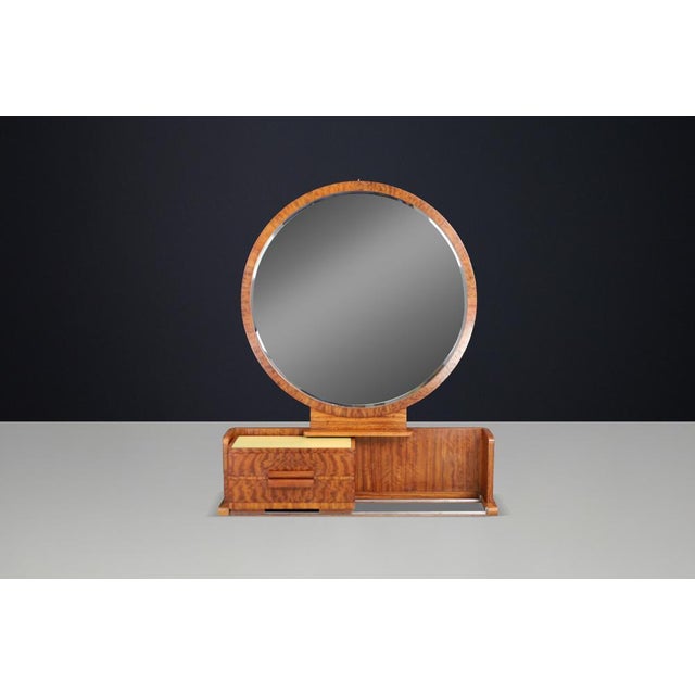 French Art Deco Vanity Cabinet and Stool, 1930s, Set of 2 For Sale - Image 12 of 16