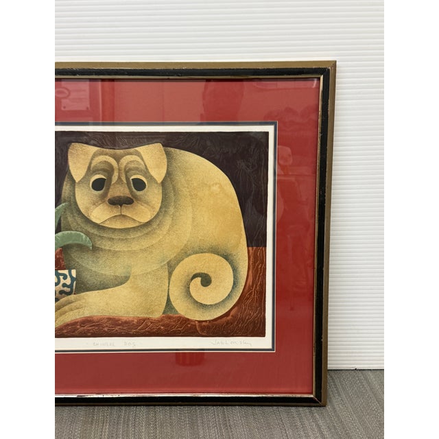 Printmaking Materials Carol Jablonsky Chinese Dog Lithograph, Signed For Sale - Image 7 of 12
