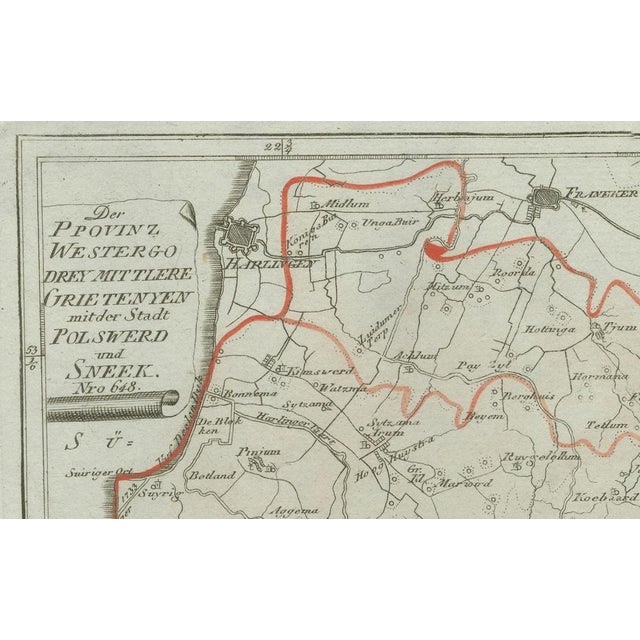 Paper Antique Map of Sneek and Bolsward in Friesland, 1791 For Sale - Image 7 of 10