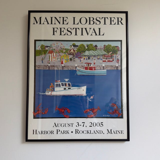 Official 2005 Maine Lobster Festival poster by artist D. Winship commemorating the world renowned festival that has been...