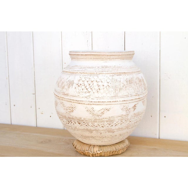 White Antique Finely Engraved African Pot For Sale - Image 8 of 10
