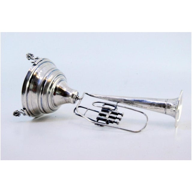 Silver Toothpick Holder with Tuba For Sale - Image 5 of 9