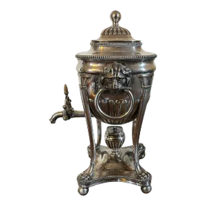 Antique Early 19th Century English Regency Old Sheffield Silver Plate on Copper Hot Water Tea Urn or Samovar
