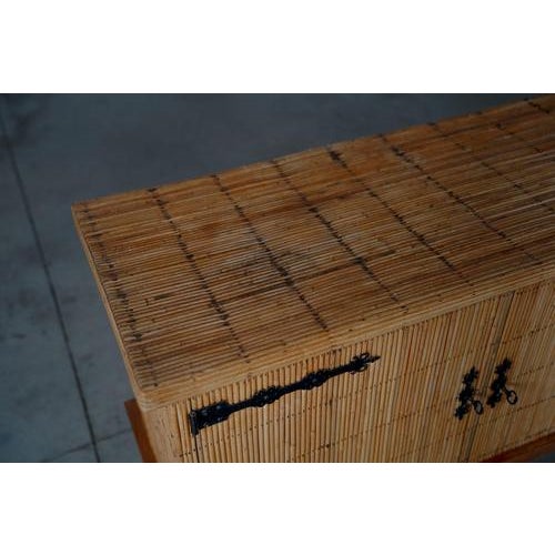 French Bamboo Sideboard with Wrought Iron Details, 1950s For Sale - Image 10 of 15
