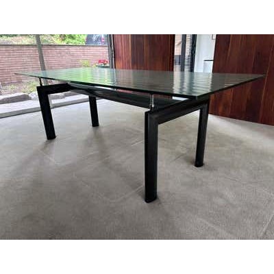 Le Corbusier LC 6 Dining Table with a frosted Glass top. Iconic 1928 design that still looks new and current to this day!...