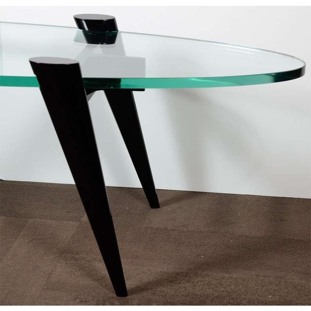 1960s Mid-Century Modern Elliptic Coffee Table With Tapered Legs, 1960's For Sale - Image 5 of 9