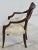 Baker Furniture Company Baker Furniture Hollywood Regency Mahogany Arm Chair Gilt Accents Damask Fabric For Sale - Image 4 of 11