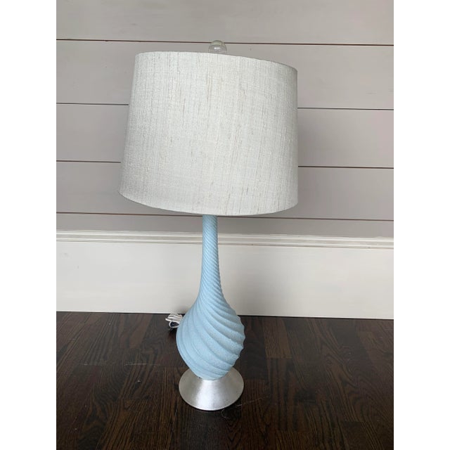 Mid 20th Century Mid Century Lamp With Painted Finish and Silver Leaf Base For Sale - Image 5 of 5