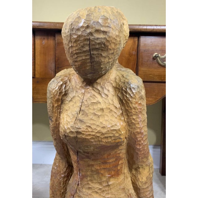 Large Mid-Century Hand-Carved Cubist Wood Sculpture For Sale - Image 12 of 13