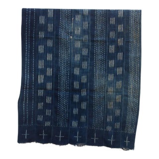 Stellar Cross Indigo Mud Cloth Throw For Sale