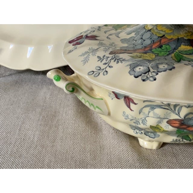 Eggshell Exceptional Royal Doulton "Kirkwood" Pattern Game Pie Dish & Chop Plate Set, C. 1930 For Sale - Image 8 of 10