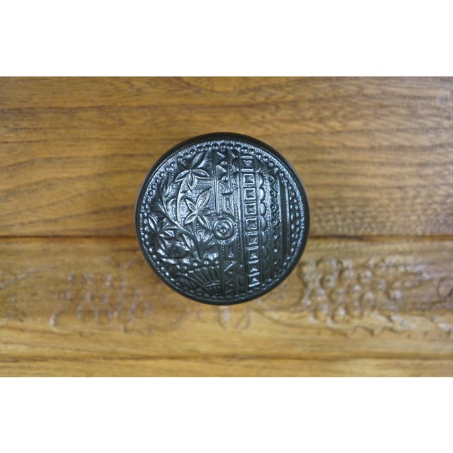 Antique Oak Coat Rack Shelf Salvaged Door Knob Hooks Grapevine Architectural 30" For Sale - Image 11 of 18