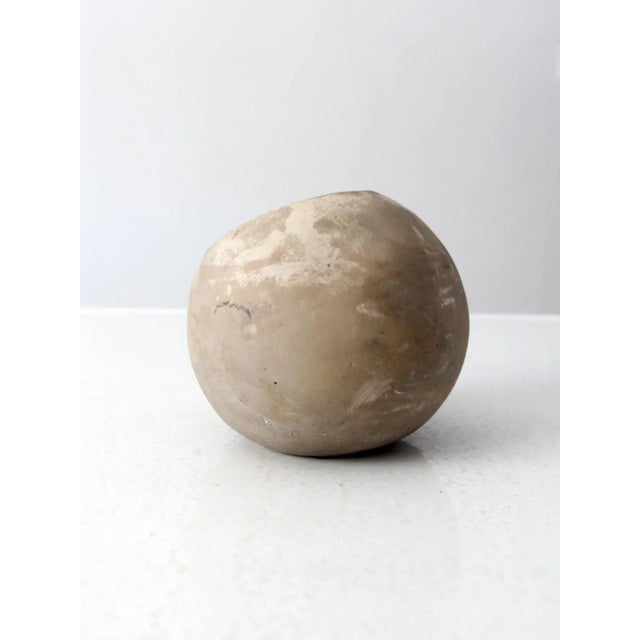 Gray Vintage Cement Orb Planter For Sale - Image 8 of 11