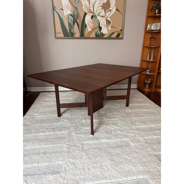 Mid-Century Modern Vintage Walnut "Gate Leg" Dining Table With Drop Leaves After George Nelson for Herman Miller For Sale - Image 3 of 16