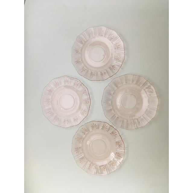 1940s Pink Floral Glass Dishes- Set of 14 For Sale - Image 12 of 12