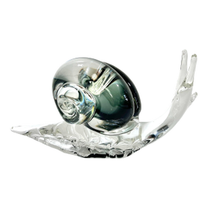 Handblown Glass Snail Sculpture – Murano Mid Century Art Glass