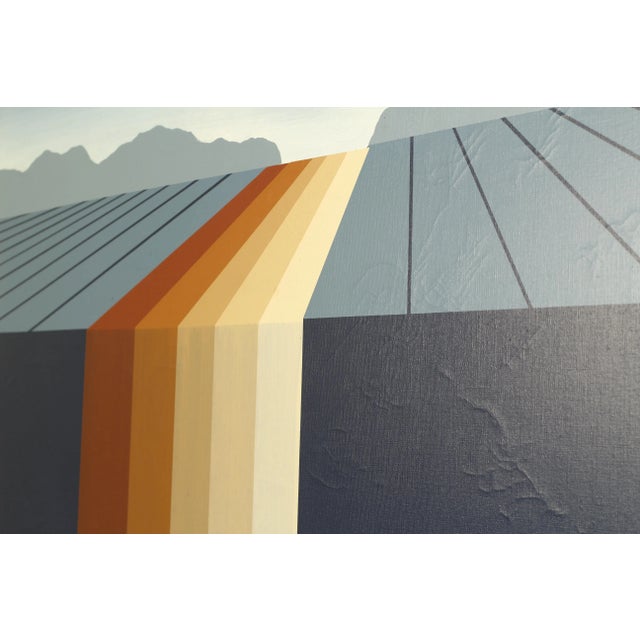 Mid 20th Century Postmodern New Wave Landscape Oil Painting by Franco, Framed For Sale - Image 4 of 6