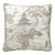 The House of Scalamandré Satomi Hand Block Print Pillow, Pewter For Sale