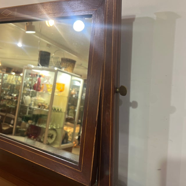 Brown Late 19th Century Georgian Regency Victorian Empire Walnut Vanity Dressing Table Mirror For Sale - Image 8 of 12