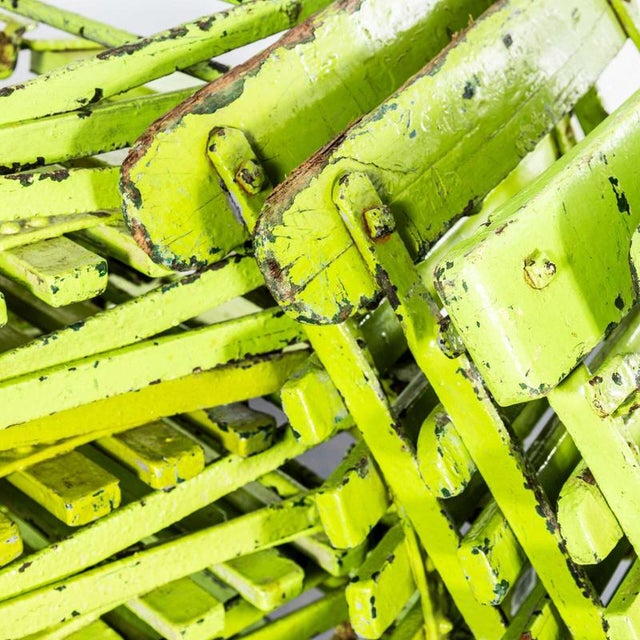 English Lime Green Pavilion Folding Chair, 1950s For Sale - Image 3 of 11