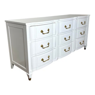 60s Lacquered 9-Drawer Lowboy Dresser by Metz Gallery For Sale