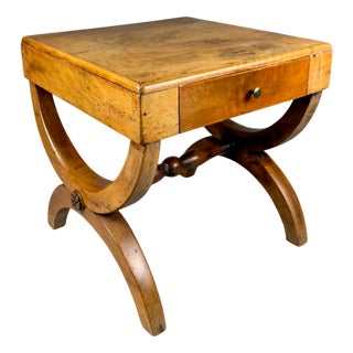 Vintage Side Table in Wood with Drawer For Sale