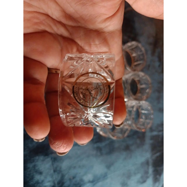 Set of 8 Vintage Crystal Clear Cut Essex Napkin Rings Chairish