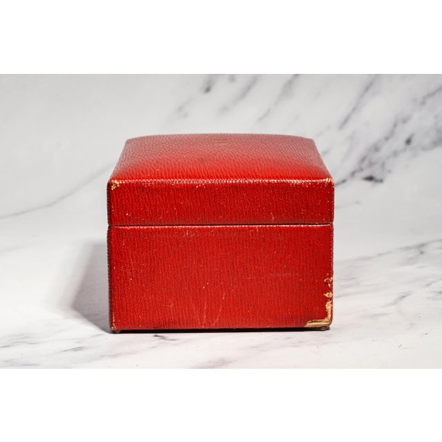 Nice Antique Mark Cross Red Leather Jewelry Box Luxury Case With Lock & Key Home Decor For Sale - Image 15 of 18