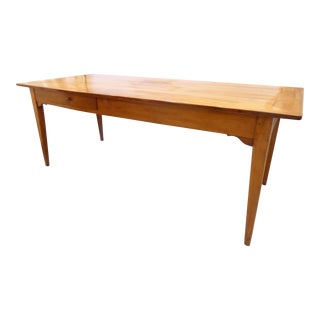 19th Century French Cherry Country Dining Table For Sale