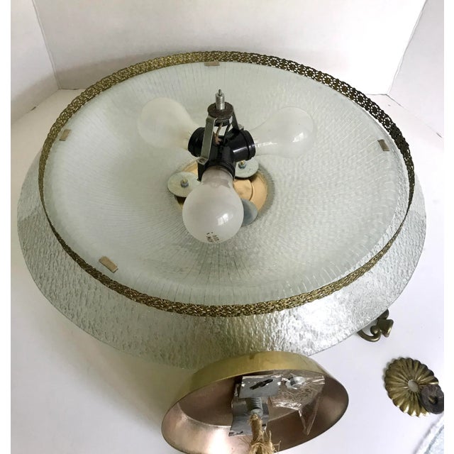 1950s Rippled Glass and Brass Chandelier Attributed to Carl Fagerlund For Sale In Los Angeles - Image 6 of 10