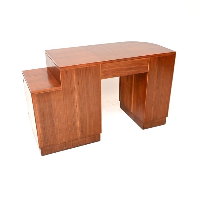 Wood Art Deco Figured Walnut Desk, 1930 For Sale - Image 7 of 11