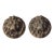 Pair of Heavy French Cast Iron Lion Building Ornaments, Circa 1900 For Sale
