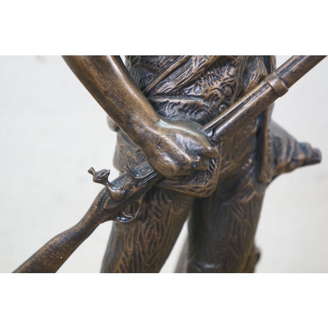 Black 1987 Terrance Patterson Bronze Patinated Terracotta Concord Minute Man Statue For Sale - Image 8 of 14