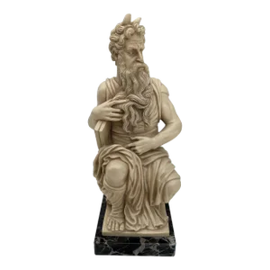 1960's Era Alabaster Sculpture of Michelangelo's Moses