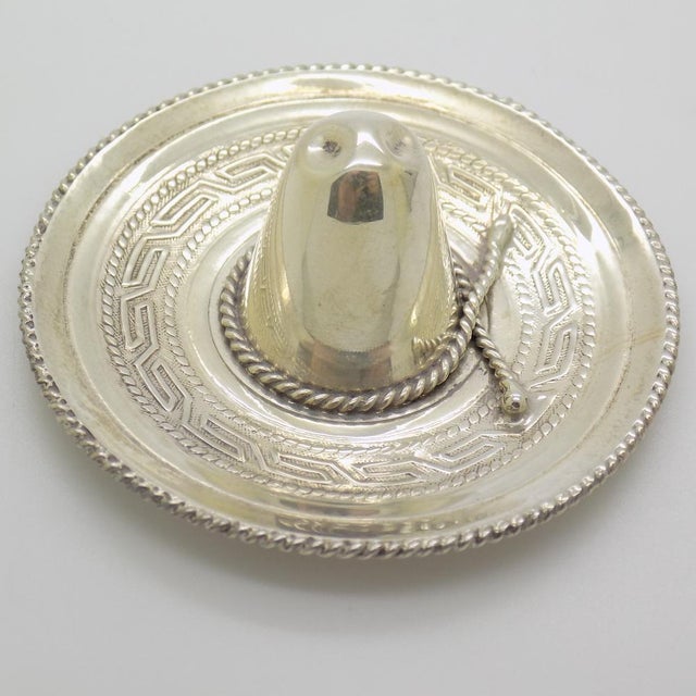 1970s Vintage Mexican Handmade Genuine Sterling Silver 925 Traditional Sombrero Hat Figurine by Unknown for Unknown, 1970s For Sale - Image 5 of 14