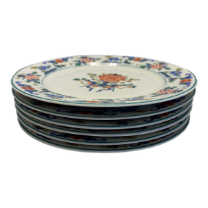 Vintage Fusan Chinese Export Plates Set of 6 | Syracuse China o.p. Co. | Chinoiserie Floral Porcelain