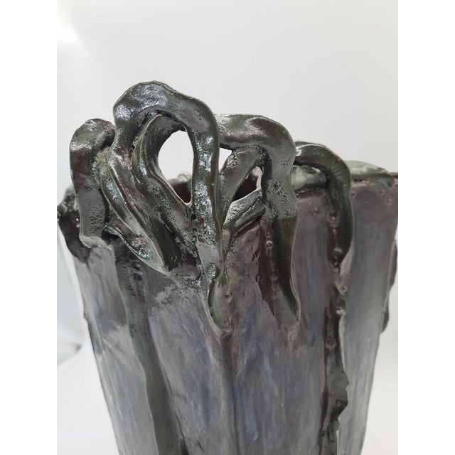 Sculptural Art Ceramic Vase by RB, 1970s For Sale - Image 6 of 12
